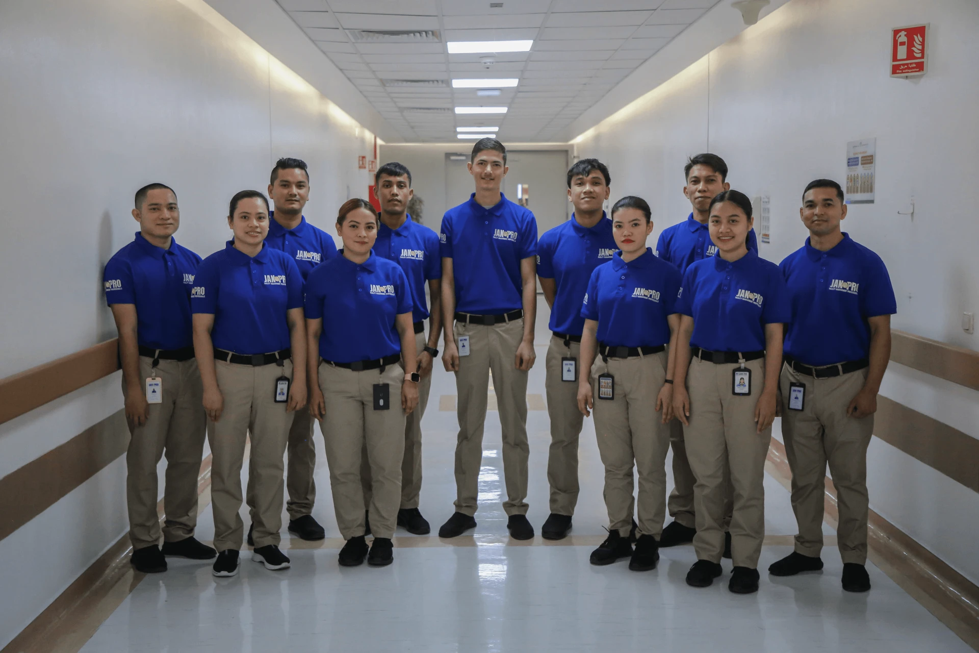 Sawed Al Halool cleaning team ready to serve in a healthcare facility